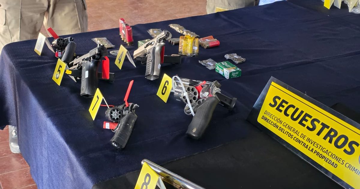Armas y municiones secuestradas por la Policía de Córdoba en operativo contra venta ilegal