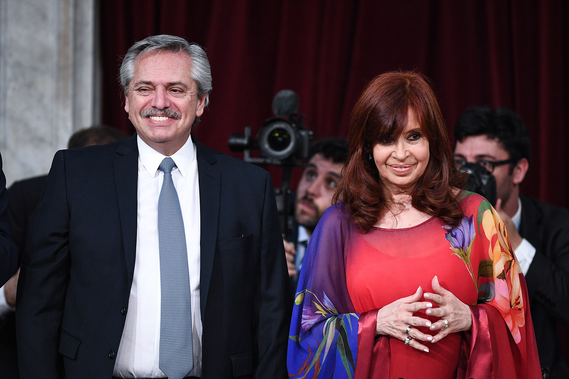 Alberto Fernández y Cristina Kirchner en el Congreso, en marzo de 2020