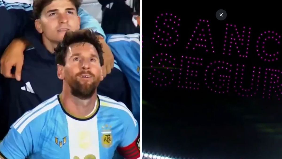 Show de drones en el Monumental durante la despedida de Messi
